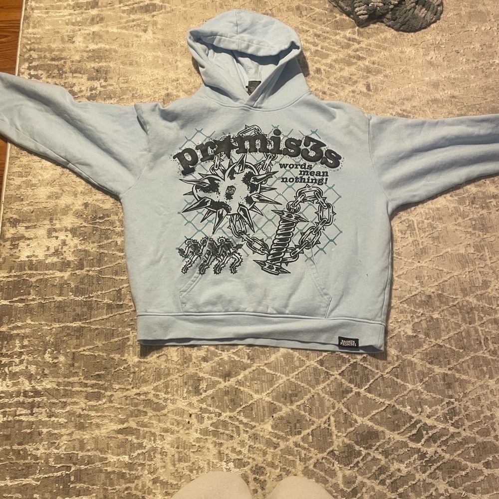 Promise Light Blue Graphic Hoodie